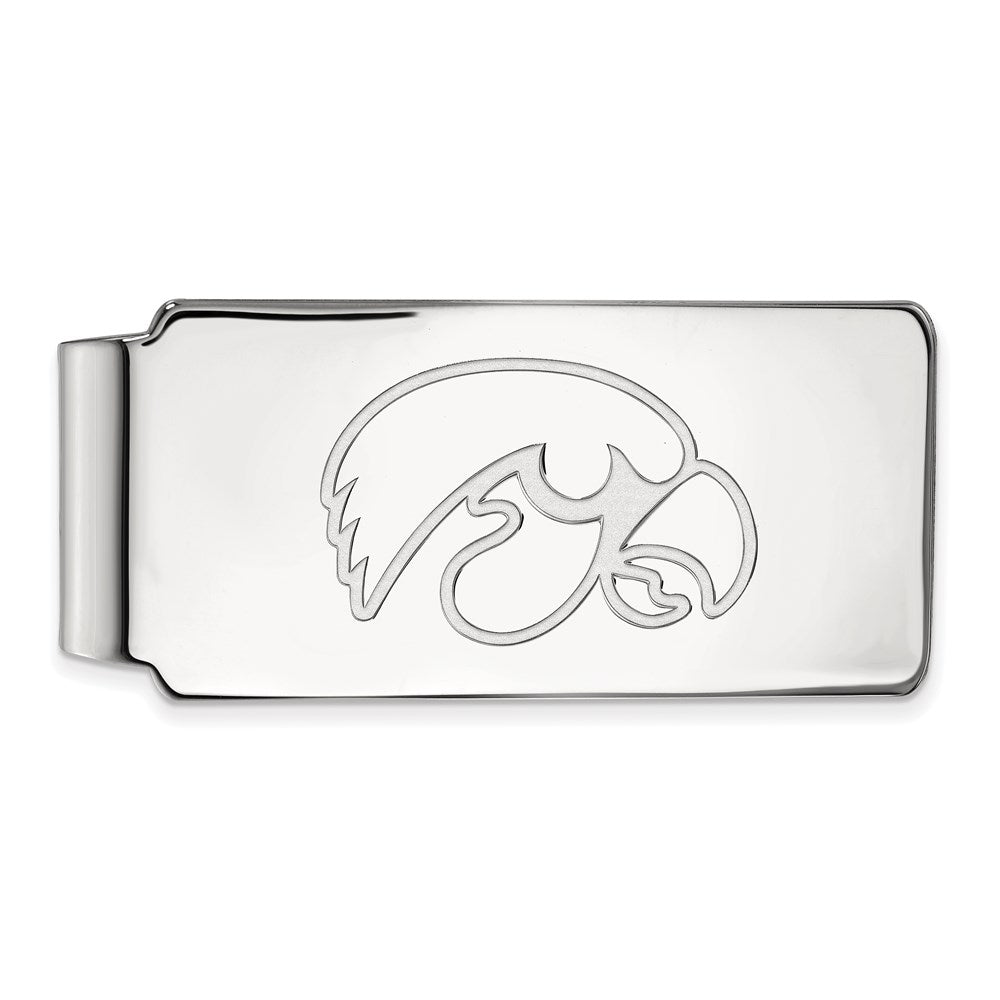 Sterling Silver Rhod-Pltd Logoart University of Iowa Money Clip