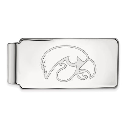 Sterling Silver Rhod-Pltd Logoart University of Iowa Money Clip
