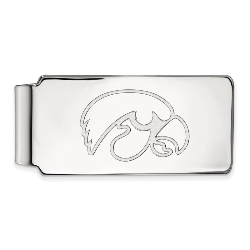 Sterling Silver Rhod-Pltd Logoart University of Iowa Money Clip