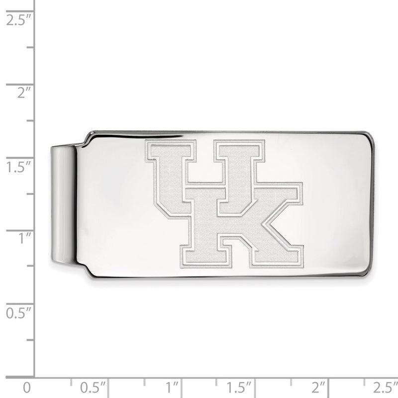 Sterling Silver Rhod-Pltd Logoart University of Kentucky Money Clip