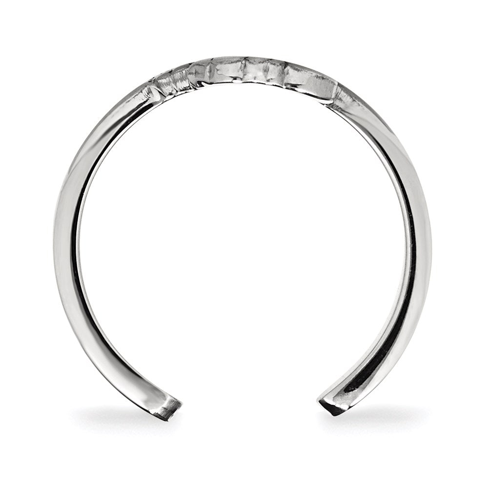 Sterling Silver Rhodium Plated Logoart University Of Kansas Jayhawk Toe Ring