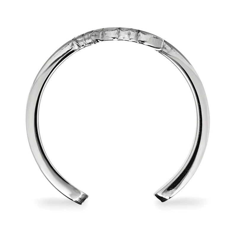Sterling Silver Rhodium Plated Logoart University Of Kansas Jayhawk Toe Ring