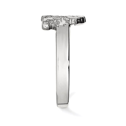 Sterling Silver Rhodium Plated Logoart University Of Kansas Jayhawk Toe Ring