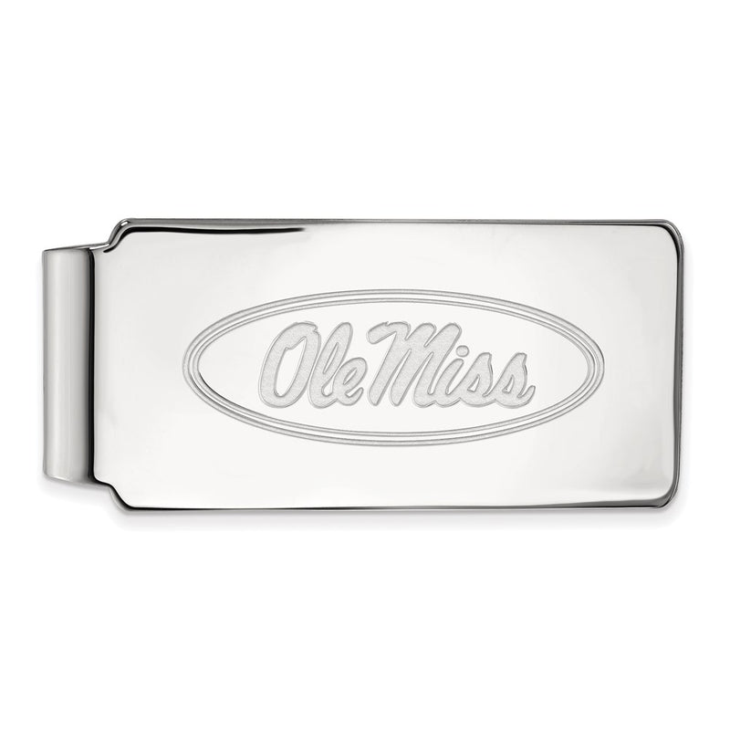 Sterling Silver Rhod-Pltd Logoart University of Mississippi Money Clip