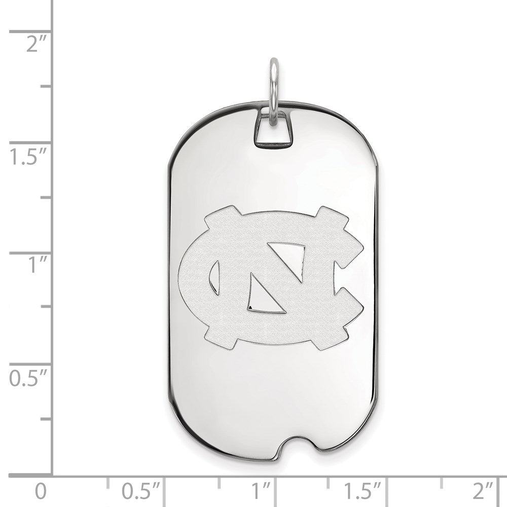 10K White Gold Logoart University Of North Carolina N C Large Dog Tag Pendant
