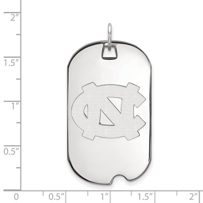 10K White Gold Logoart University Of North Carolina N C Large Dog Tag Pendant
