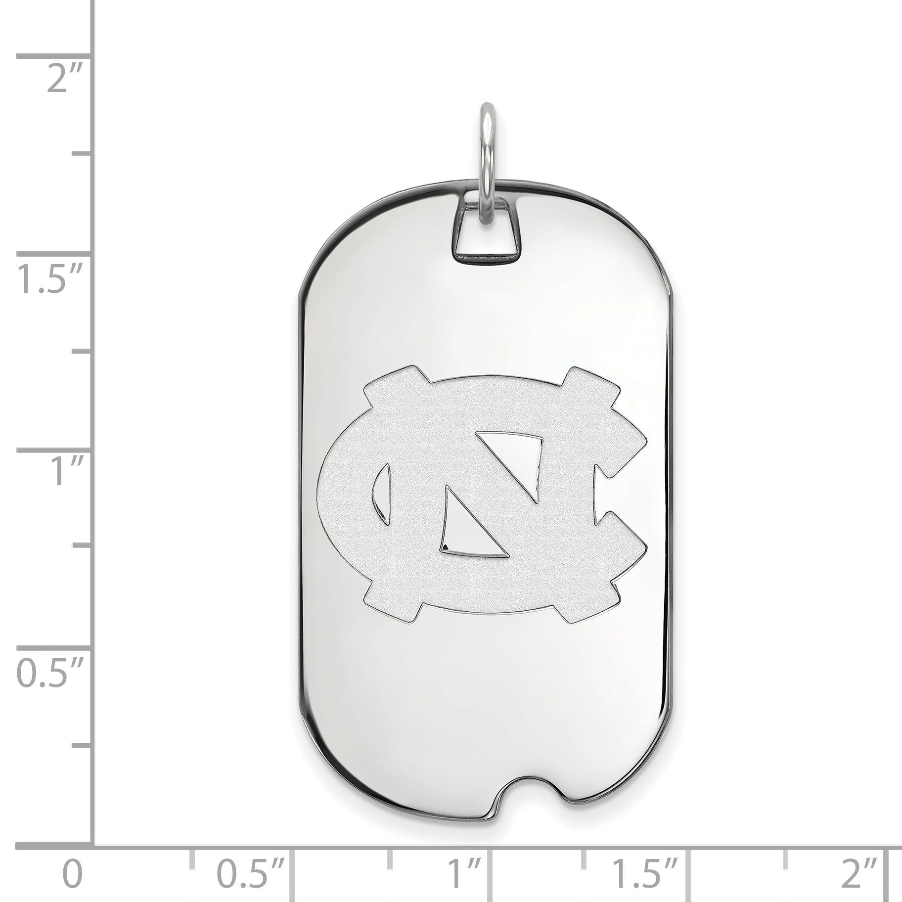 10K White Gold Logoart University Of North Carolina N C Large Dog Tag Pendant