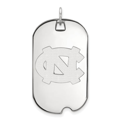 10K White Gold Logoart University Of North Carolina N C Large Dog Tag Pendant