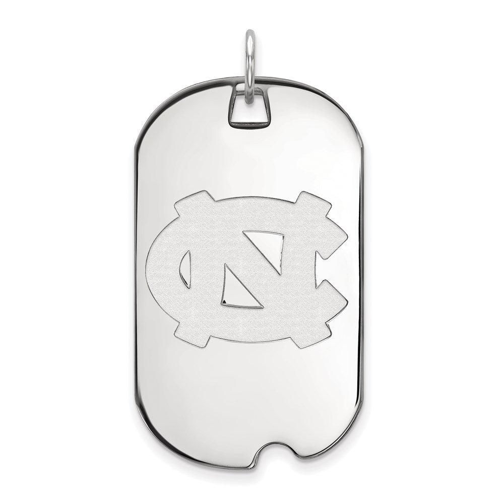14K White Gold Logoart University Of North Carolina N C Large Dog Tag Pendant