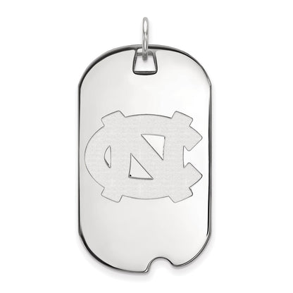 14K White Gold Logoart University Of North Carolina N C Large Dog Tag Pendant
