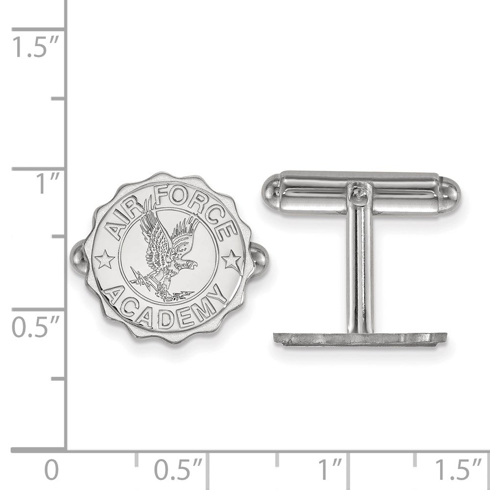 Sterling Silver Rhod-Pltd Logoart U.s. Air Force Academy Crest Cuff Links