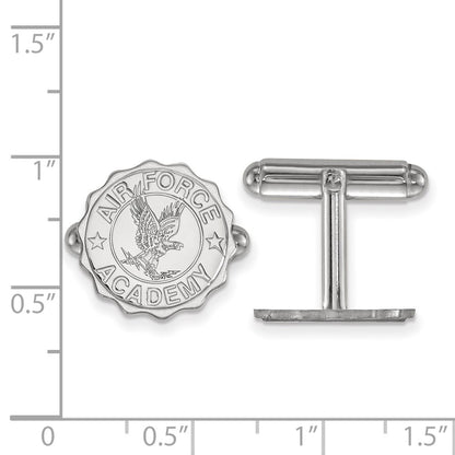 Sterling Silver Rhod-Pltd Logoart U.s. Air Force Academy Crest Cuff Links