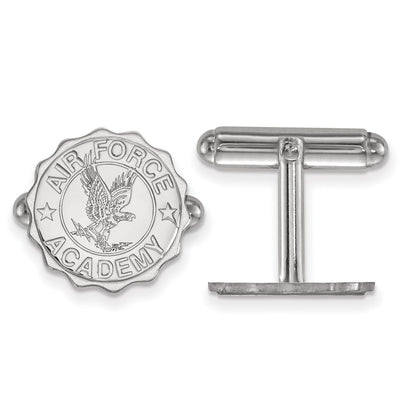 Sterling Silver Rhod-Pltd Logoart U.s. Air Force Academy Crest Cuff Links