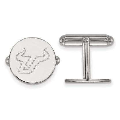 Sterling Silver Rhodium-Plated Logoart U. of South Florida Bull Cuff Links