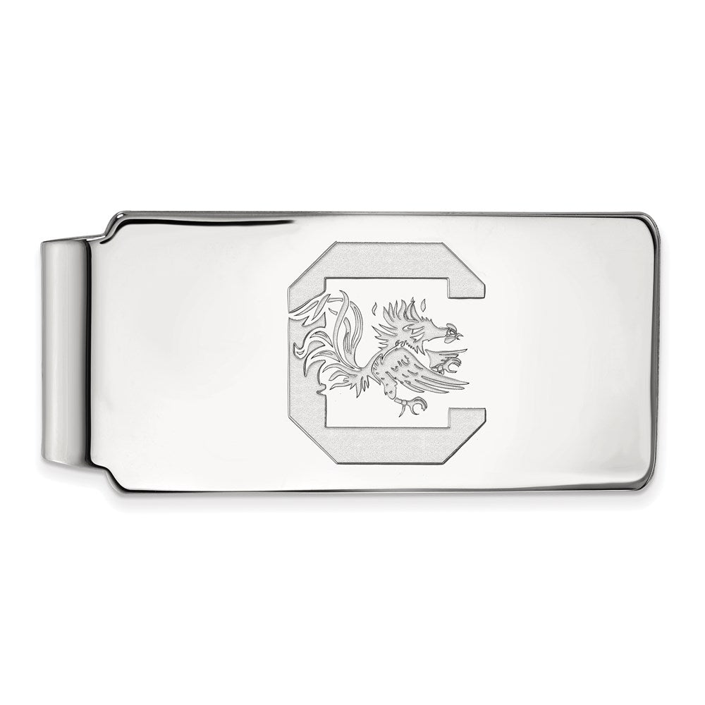 Sterling Silver Rhod-Pltd Logoart University of South Carolina Money Clip