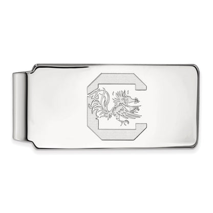Sterling Silver Rhod-Pltd Logoart University of South Carolina Money Clip