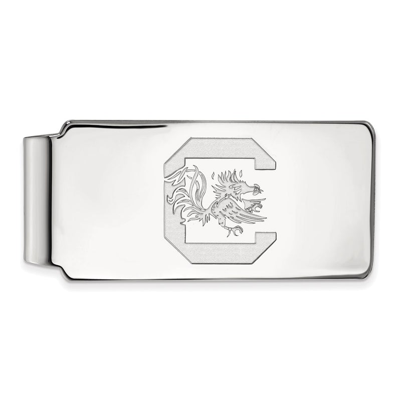 Sterling Silver Rhod-Pltd Logoart University of South Carolina Money Clip