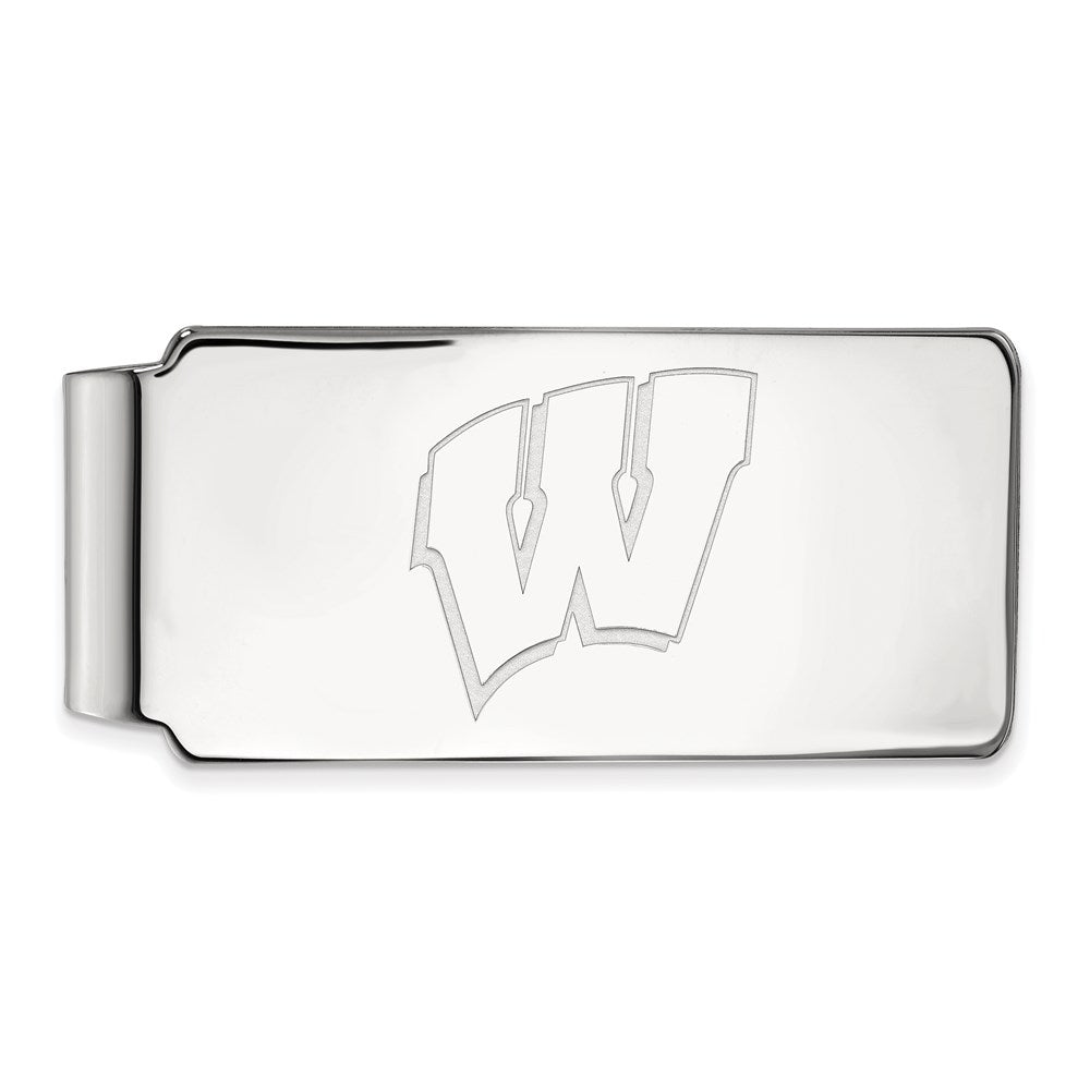 Sterling Silver Rhod-Pltd Logoart University of Wisconsin Money Clip