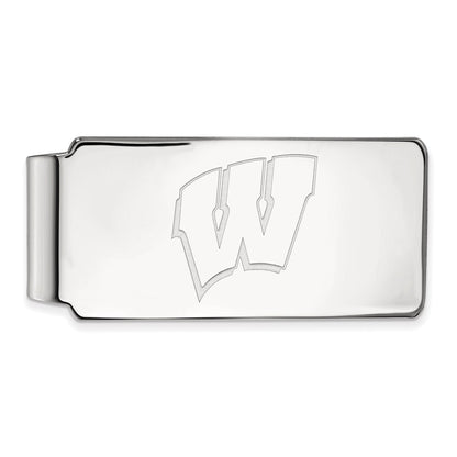 Sterling Silver Rhod-Pltd Logoart University of Wisconsin Money Clip