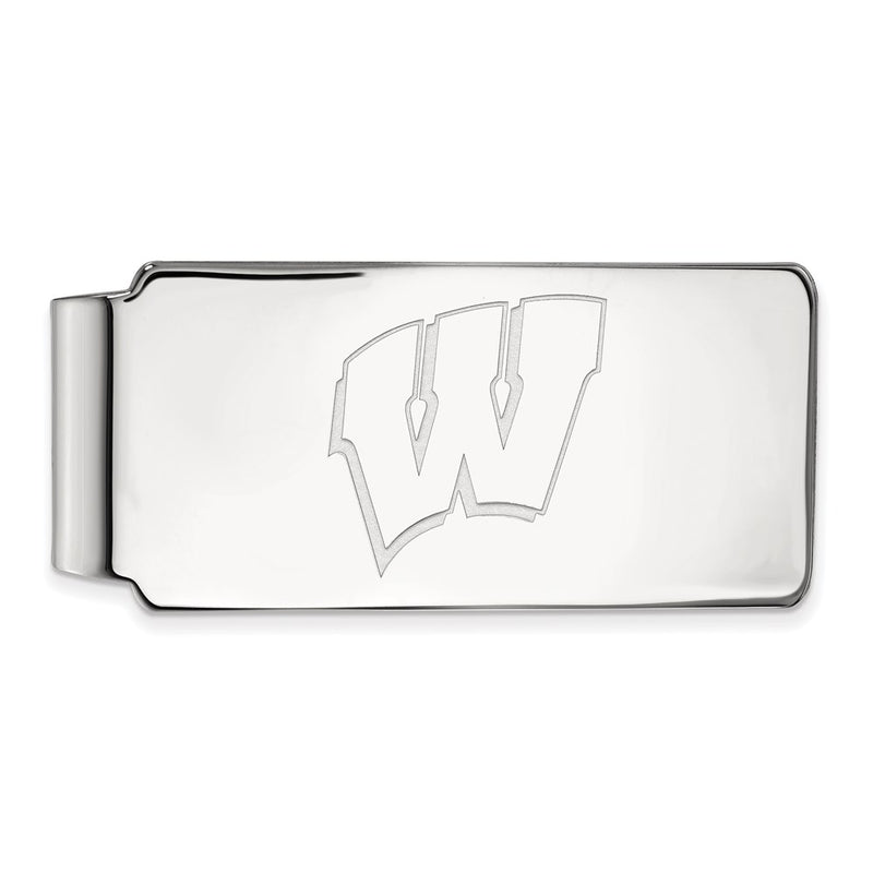 Sterling Silver Rhod-Pltd Logoart University of Wisconsin Money Clip