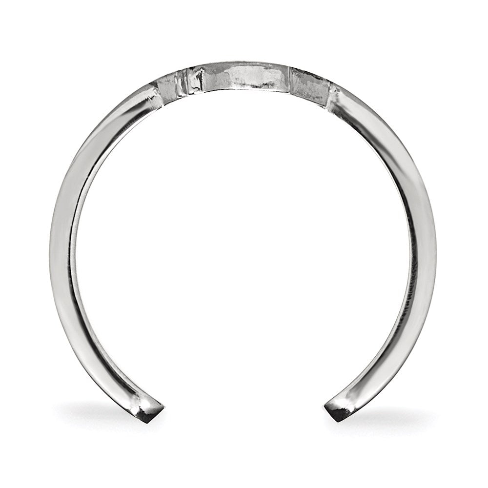 Sterling Silver Rhodium Plated Nhl Logoart Chicago Blackhawks Toe Ring