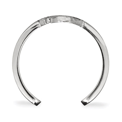 Sterling Silver Rhodium Plated Nhl Logoart Chicago Blackhawks Toe Ring