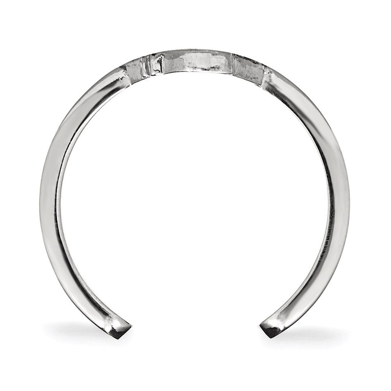 Sterling Silver Rhodium Plated Nhl Logoart Chicago Blackhawks Toe Ring