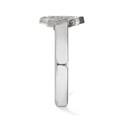 Sterling Silver Rhodium Plated Nhl Logoart Chicago Blackhawks Toe Ring