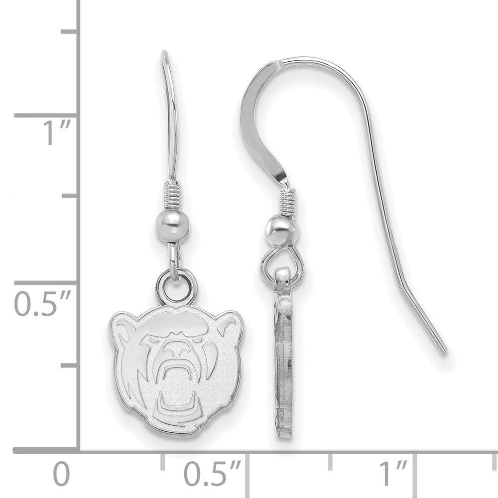 Sterling Silver Rhodium Plated Logoart Baylor University Extra Small Dangle Wire Earrings