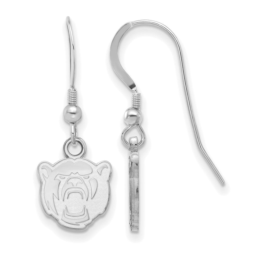 Sterling Silver Rhodium Plated Logoart Baylor University Extra Small Dangle Wire Earrings