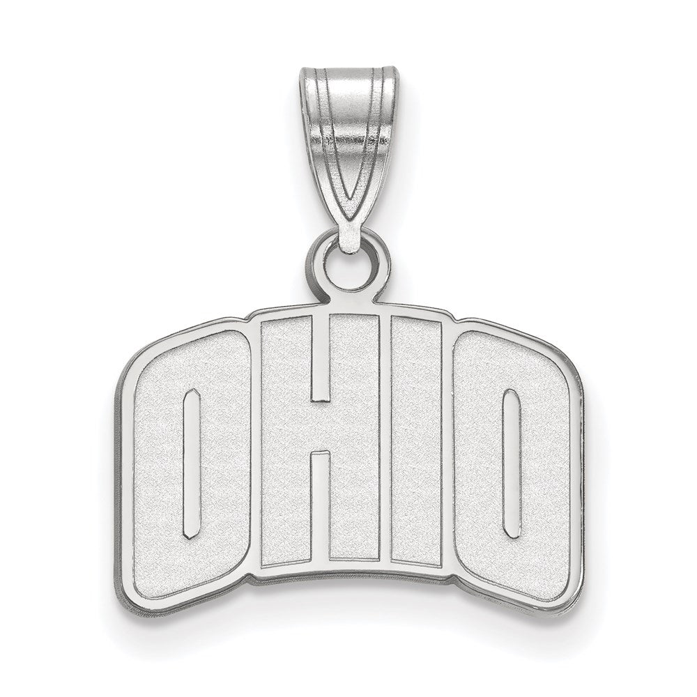 Sterling Silver Rhodium Plated Logoart Ohio University Small Pendant