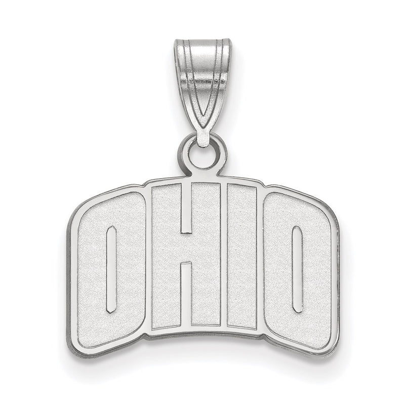 Sterling Silver Rhodium Plated Logoart Ohio University Small Pendant