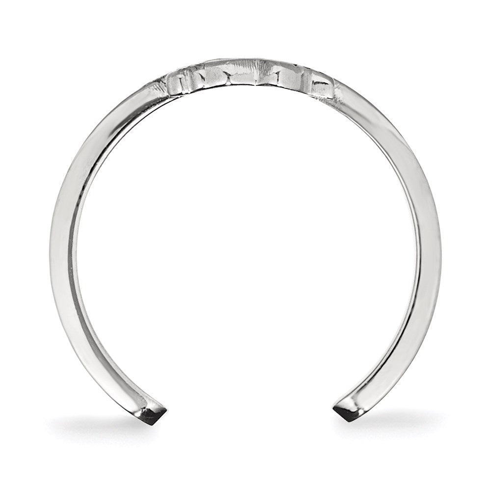Sterling Silver Rhodium Plated Nhl Logoart Pittsburgh Penguins Toe Ring