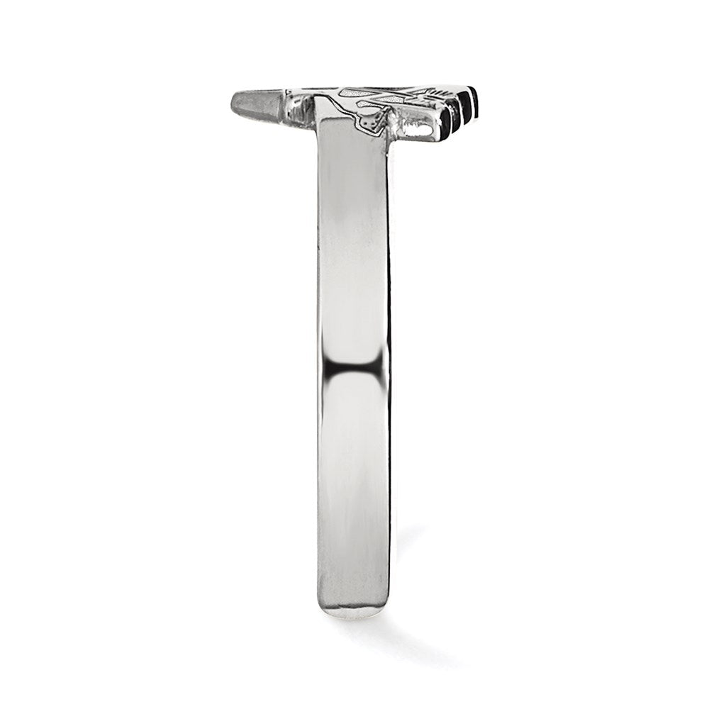 Sterling Silver Rhodium Plated Nhl Logoart Pittsburgh Penguins Toe Ring