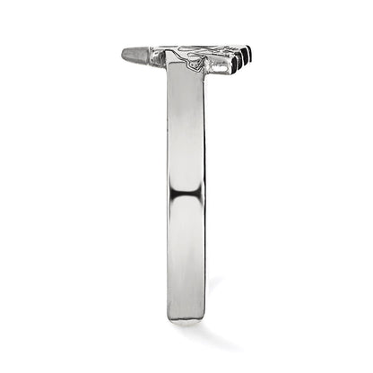 Sterling Silver Rhodium Plated Nhl Logoart Pittsburgh Penguins Toe Ring