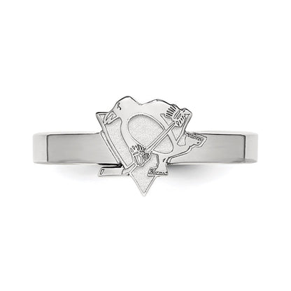 Sterling Silver Rhodium Plated Nhl Logoart Pittsburgh Penguins Toe Ring