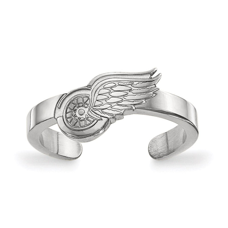 Sterling Silver Rhodium Plated Nhl Logoart Detroit Red Wings Toe Ring