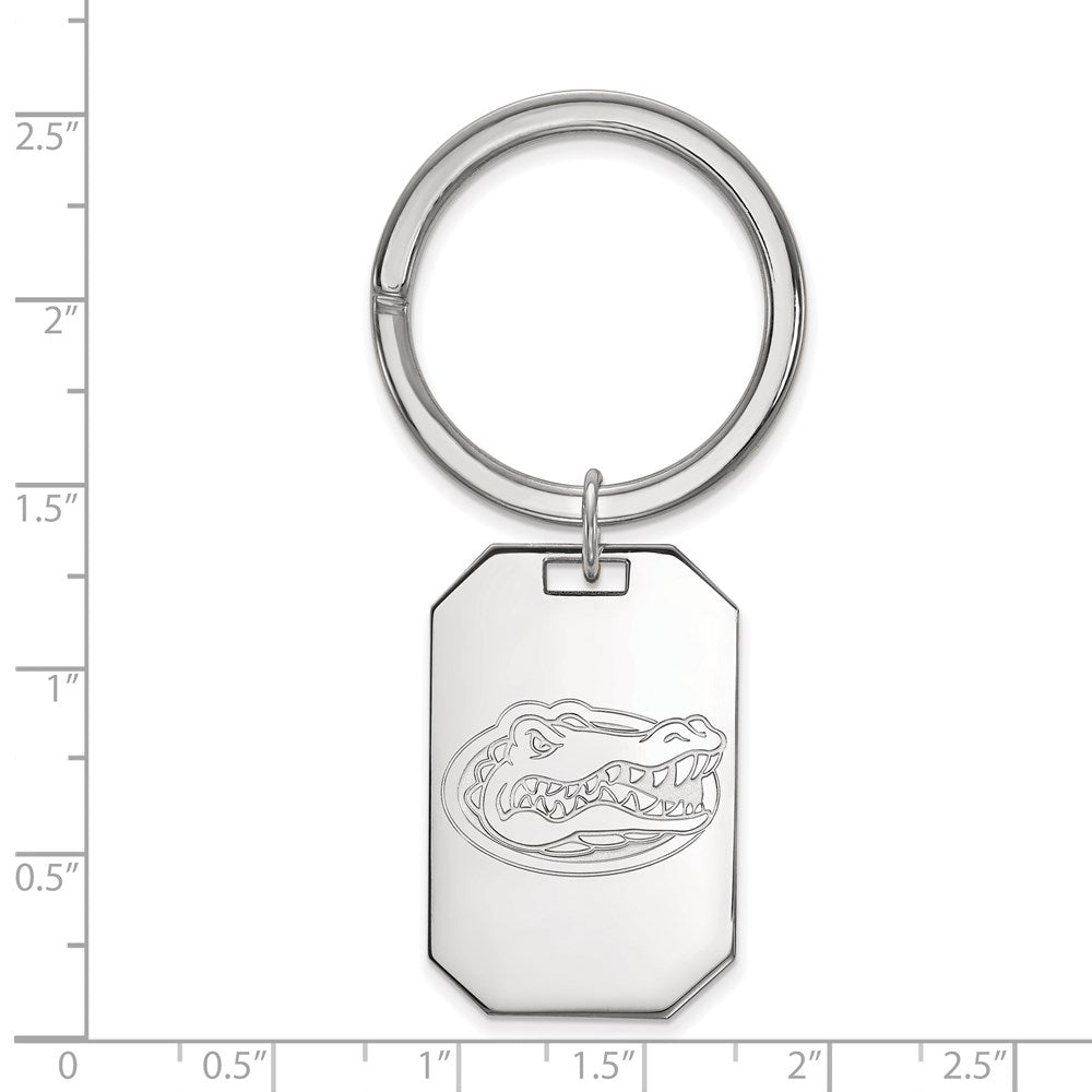 Sterling Silver Rhod-Pltd Logoart University of Florida Gator Key Ring