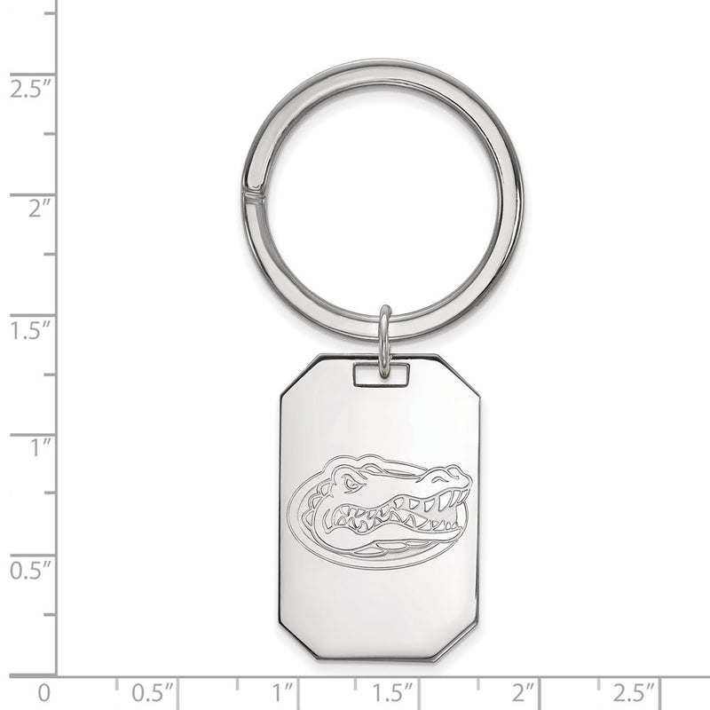 Sterling Silver Rhod-Pltd Logoart University of Florida Gator Key Ring