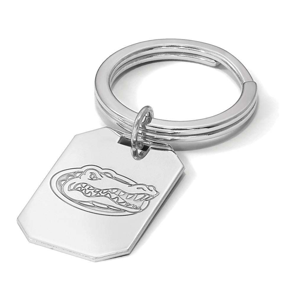 Sterling Silver Rhod-Pltd Logoart University of Florida Gator Key Ring