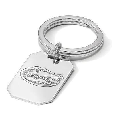 Sterling Silver Rhod-Pltd Logoart University of Florida Gator Key Ring