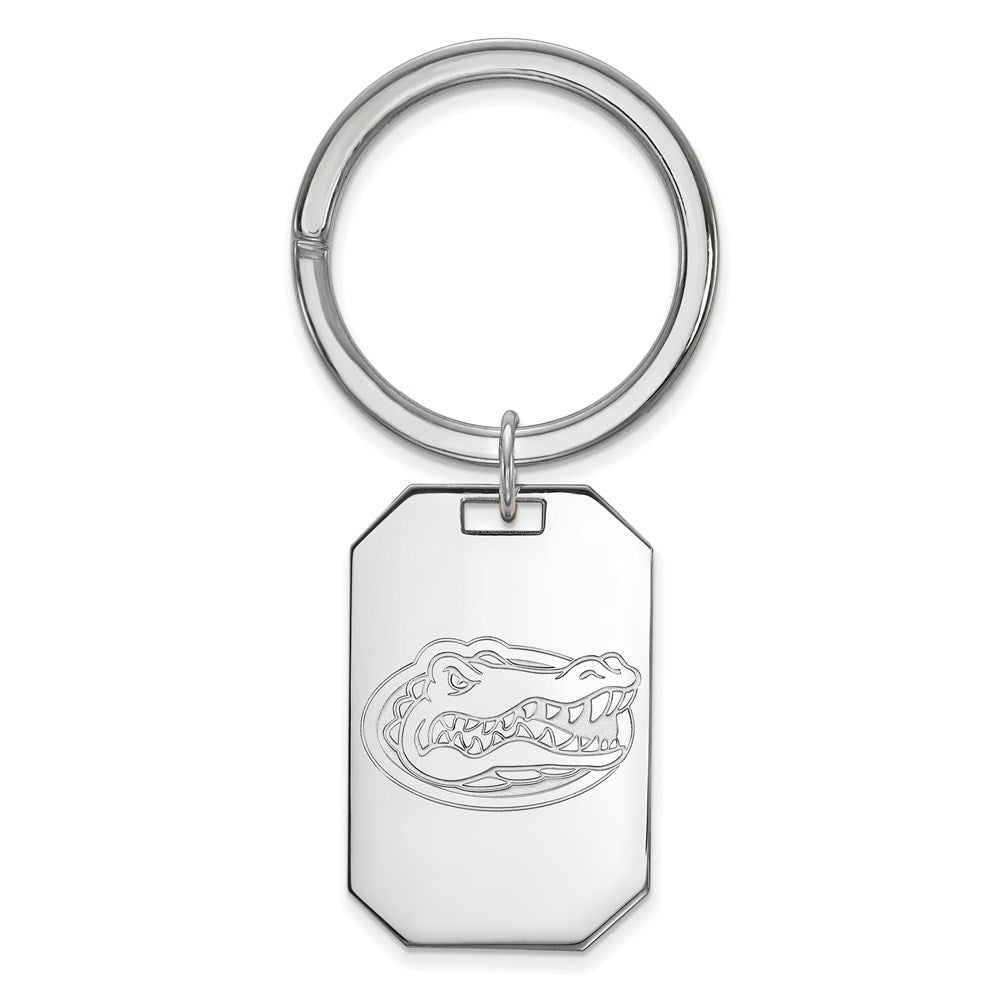 Sterling Silver Rhod-Pltd Logoart University of Florida Gator Key Ring