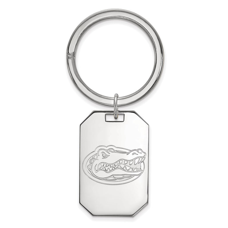 Sterling Silver Rhod-Pltd Logoart University of Florida Gator Key Ring