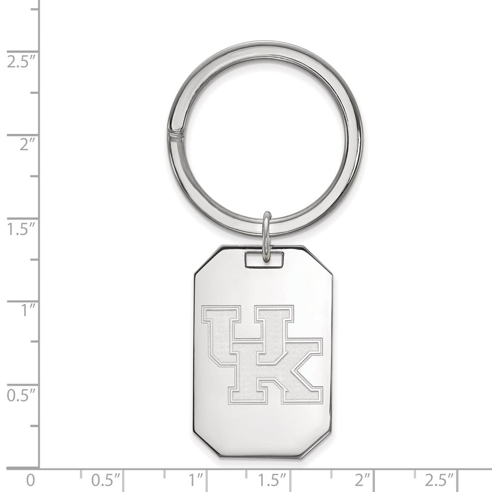 Sterling Silver Rhod-Pltd Logoart University of Kentucky Key Ring