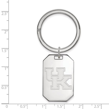 Sterling Silver Rhod-Pltd Logoart University of Kentucky Key Ring
