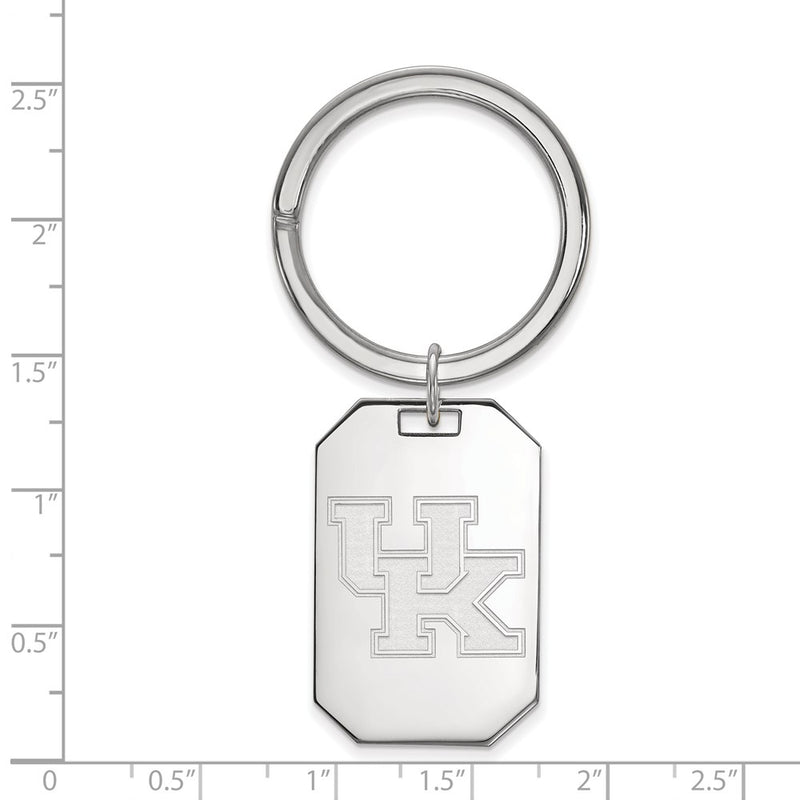 Sterling Silver Rhod-Pltd Logoart University of Kentucky Key Ring