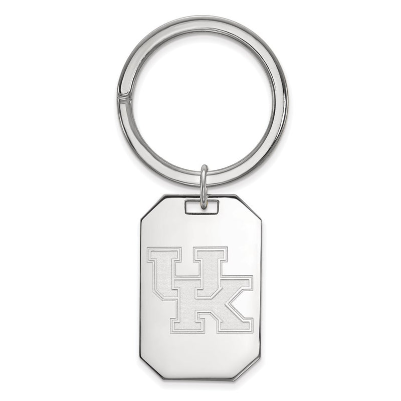 Sterling Silver Rhod-Pltd Logoart University of Kentucky Key Ring