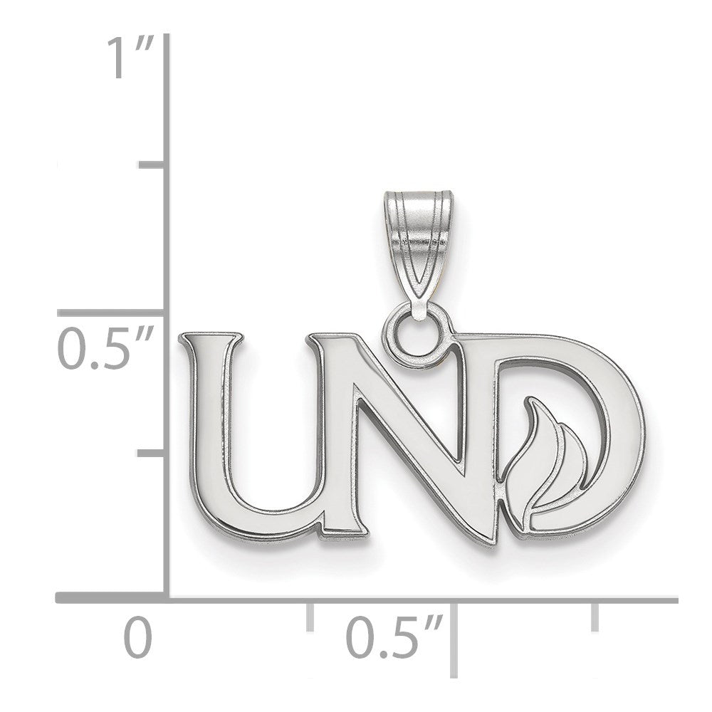 Sterling Silver Rhodium Plated Logoart University Of North Dakota U N D Small Pendant