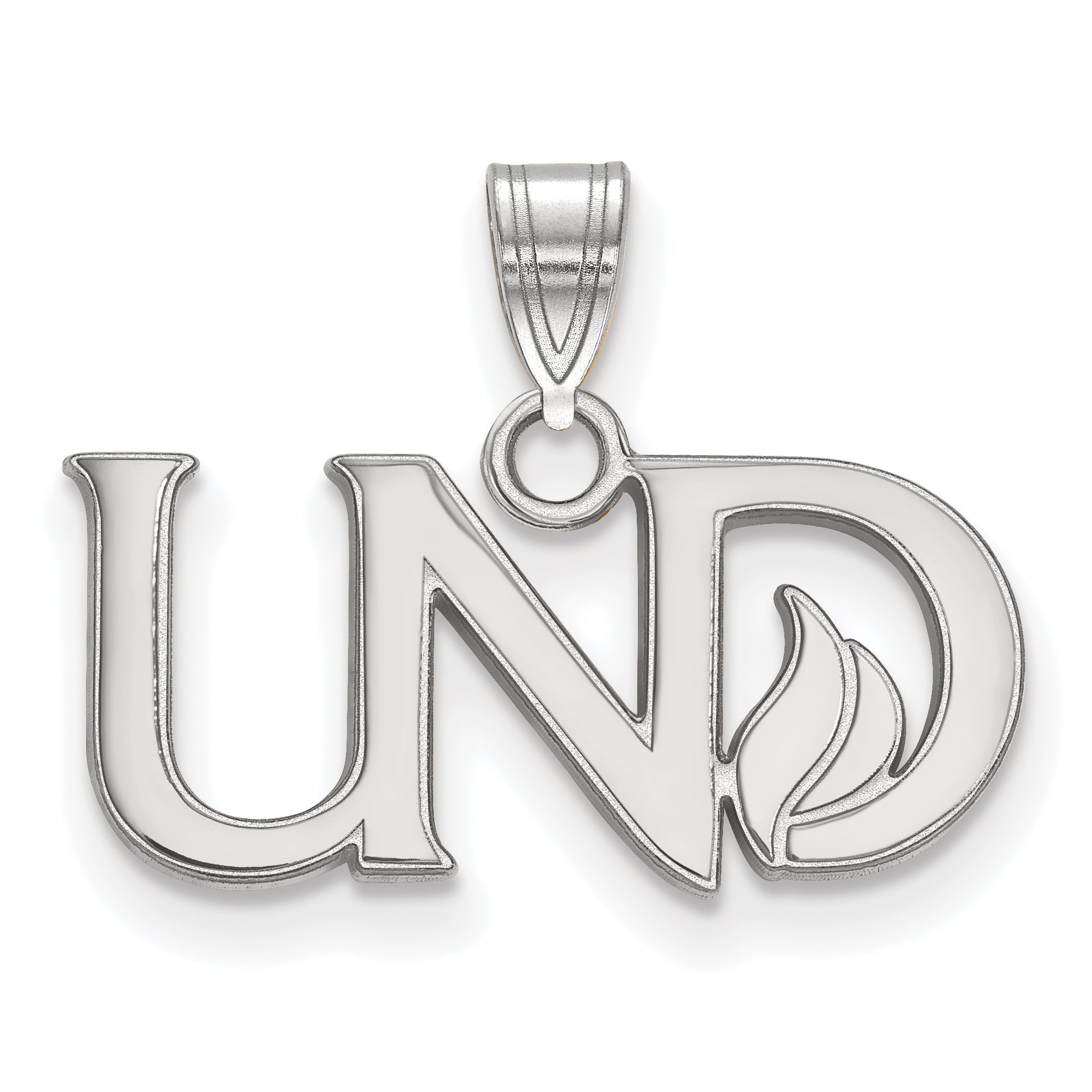 14K White Gold Logoart University Of North Dakota U N D Small Pendant