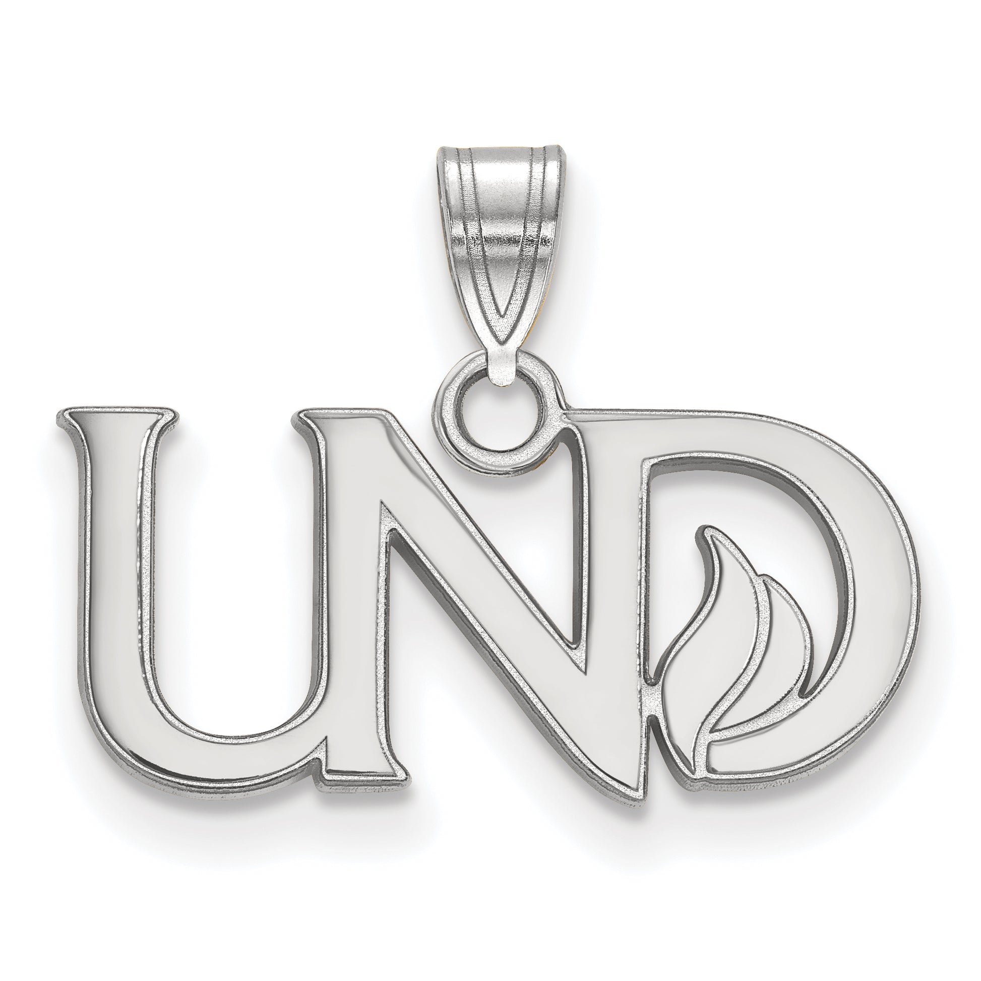 14K White Gold Logoart University Of North Dakota U N D Small Pendant